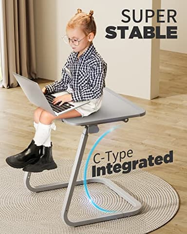 SAIJI TV Tray Table - Heavy Duty Extra Large TV Tray, Upgraded TV Dinner Trays for Eating Snack Food, Tilt & Height Adjustable TV Tray Laptop Desk for Sofa & Bedside Small Table - Image 4