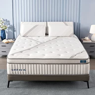 Lechepussleep King Mattress, 14 Inch Hybrid Memory Foam Mattresses with Pocket Springs, Plush Mattress for Comfort Sleep & Back Pain Relief, CertiPUR-US Foam, 10-Years Support
