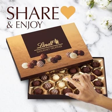 Lindt Gourmet Chocolate Truffles Gift Box, Assorted Chocolate Candy for Mother's Day Gifts, 26 Count, 14.7 oz. Box - Image 5