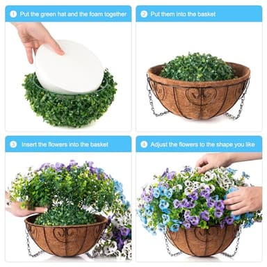 Artificial Pansies Fake Hanging Plants Flowers Basket for Outdoor Outside Decoration, 12pcs Silk Pansy UV Resistant Look Real Colorful Faux Flowers for Home Porch Yard Patio Balcony Garden Arch Party - Image 5