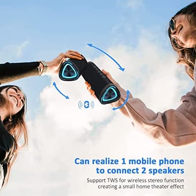 Vanzon V40 Wireless Portable Bluetooth Speaker with IPX7 Waterproof, 24H Playtime, 24W Stereo Sound and TWS Dual Pairing, Suitable for Home/Party/Outdoor/Beach - Image 5