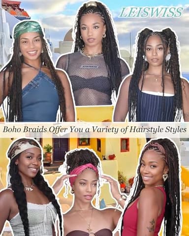 LEISWISS Boho Human Braiding Hair Curly 150g 22 Inch 6 Bundles/Pack Human Braiding Hair for Boho Braids Virgin Hair Extensions 12A Wet And Wavy Deep Wave Bulk Human Hair for Braiding - Image 6