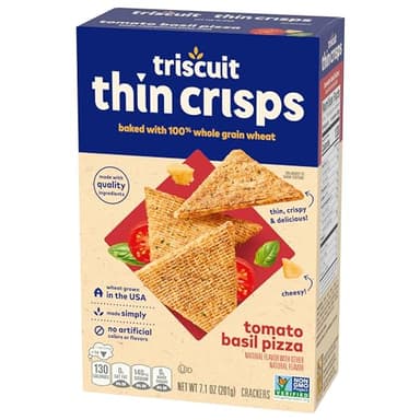 Triscuit Thin Crisps Tomato Basil Pizza Whole Grain Wheat Crackers, Lunch Snacks, Bulk Snack Crackers, 6-7.1 oz Boxes - Image 13