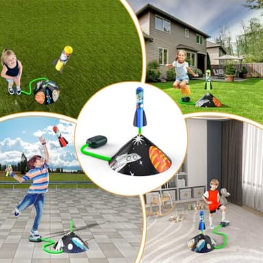 Otoseth Toys Rocket Launcher for Kids - Launch up to 100 Ft, 8 Multi-Color Foam Rockets & Adjustable Launch Stand, Kids Outdoor Toys, Birthday Toys for Kids Boys Girls Age 3+ Years Old - Image 6