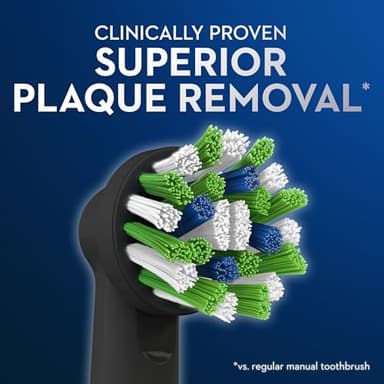 Oral-B CrossAction Electric Toothbrush Replacement Brush Heads, Black, 4 Count + 1 Sensitive White - Image 3