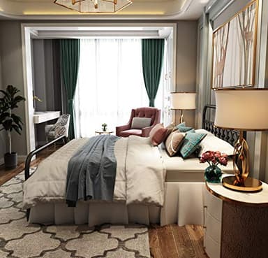 TUSEER Metal Bed Frame Queen Size with Vintage Headboard and Footboard Platform Base Wrought Iron Bed Frame (Queen,Black) - Image 9