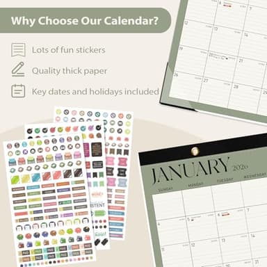 Desk Calendar 2025-2026, Runs Until December 2026 - Large Size 17" x 12" Desktop/Wall Monthly Calendar with To Do List, Personal Desk Calendar Planner for Home, School, Office - Image 6