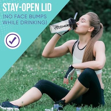 VELOMIX -2 Pack- 28 oz Protein Shaker Bottles for Protein Mixes - 2x Wire Whisk | Leak Proof Shaker Cups for Protein Shakes | Protein Shaker Bottle Pack (Black/Transparent) - Image 8