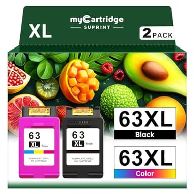 myCartridge SUPRINT 63XL Ink Cartridges Black and Color Combo Pack Replacement for HP Ink 63 63XL for OfficeJet 5255 4650 3830 5258 4652 Envy 4520 4512 Printer 63 Ink - Image 1