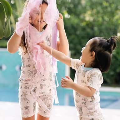 Burt's Bees Baby Baby Girls' Toddler Pajamas, Sleeve Tee and Shorts 2-Piece Pj Set, 100% Organic Cotton, Sea-lebration - Image 3