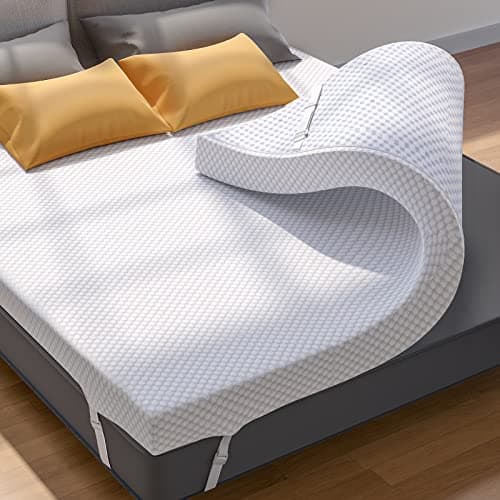 PERLECARE 3 Inch Gel Memory Foam Mattress Topper for Pressure Relief, Premium Soft Cooling Sleep, Non-Slip Design with Removable & Washable Cover, CertiPUR-US Certified - Queen - Image 1