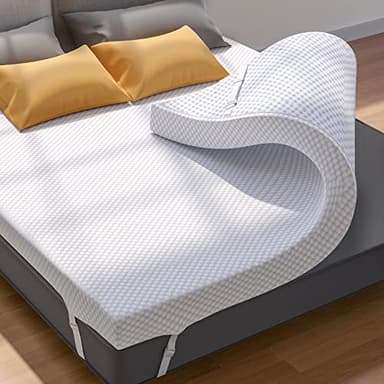 PERLECARE 3 Inch Gel Memory Foam Mattress Topper for Pressure Relief, Premium Soft Cooling Sleep, Non-Slip Design with Removable & Washable Cover, CertiPUR-US Certified - Queen - Image 1