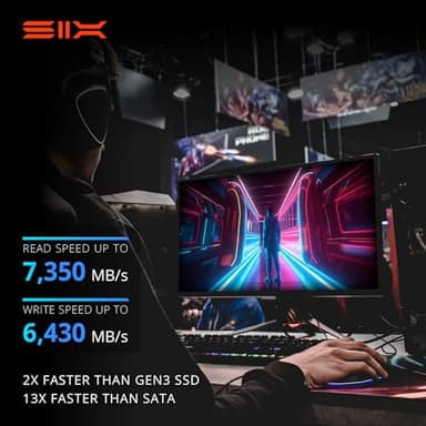 SIX NVME M.2 SSD PCIe 4.0-1TB m.2 2280 ssd, Read UP to 7350MB/s SSD 1TB for Gaming PS5 Memory Storage Expansion with Heatsink, Internal Solid State Hard Drive PCIe gen 4x4 Nvme for Laptop Desktop pc - Image 5