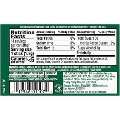 Trident Spearmint Sugar-Free Chewing Gum, 12 Packs of 14 Pieces (168 Total Pieces) - Image 15