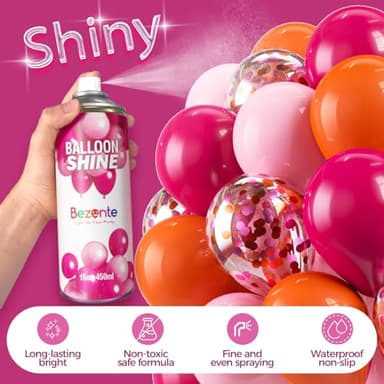 Bezente Balloon Shine Spray - 15 oz High Shine Balloon Spray, Waterproof, Long-Lasting Antioxidant, Odorless, Instant Shiny Effect for Party Balloons Decorations - Image 2
