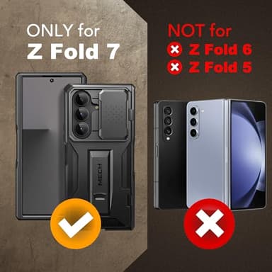 TONGATE for Z Fold 7 Case with Privacy Screen Protector, [Built-in Slide Camera Cover & Stand] [Anti Spy] Military Grade Drop Phone Case for Samsung Galaxy Z Fold 7 with Belt Clip, Black Privacy - Image 9