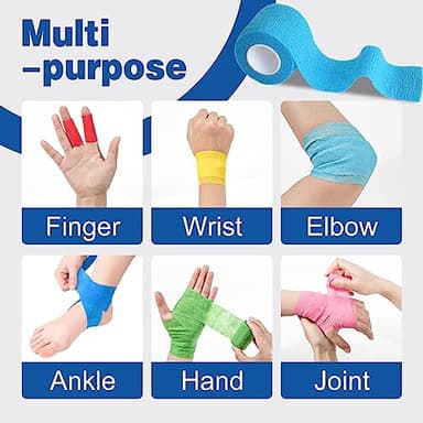 AZEN 40 Pack Self Adhesive Bandage Wrap, 2" X 5 Yards Elastic Cohesive Bandage Wrap, Color Athletic Tape, Vet Wrap, Ankle Tape, Tattoo Grip Tape Wrap - Image 3