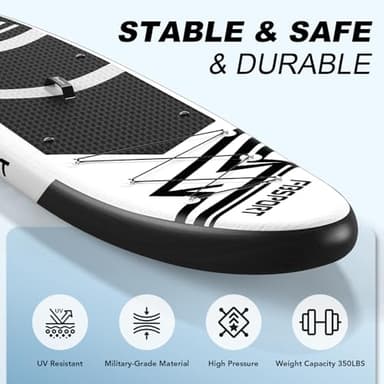 FBSPORT 11' Premium Inflatable Stand Up Paddle Board, Yoga Board with Durable SUP Accessories & Carry Bag | Wide Stance, Surf Control, Non-Slip Deck, Leash, Paddle and Pump for Youth & Adult - Image 5