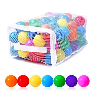 PlayMaty Ball Pit Balls - Colorful Ocean Pool Toys for Kids, Phthalate & BPA Free, 100pcs for Toddler Playhouse,Tent, or Playpen(Colorful) - Image 1