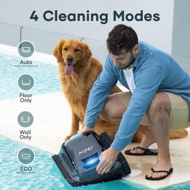 Aiper Scuba S1 Cordless Robotic Pool Cleaner, Wall & Waterline & Floor Cleaning, WavePath 2.0 Smart Navigation, 4 Cleaning Modes, for Pools up to 1600 sq.ft, with 180-micron Filter Basket (Renewed - Image 6