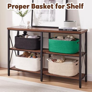 OIAHOMY Storage Basket for Shelves, Closet Cube Storage Bins Baskets for Clothes Blanket Towels, Baby Nursery, Toy Baskets Box, Woven Rope Basket, 15.75*11.81*7.09 IN, 2 Packs White - Image 5