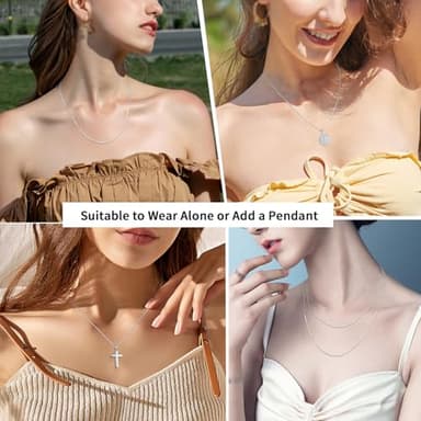 Jewlpire 925 Sterling Silver Chain Necklace Chain for Women 1.1mm Cable Chain Necklace Upgraded Spring-Ring Clasp - Thin & Sturdy Women's Chains Necklaces 16 Inch - Image 6