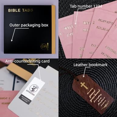 UPAFEXXI-Leather Bible Tabs, Bible Tabs for Women and Men(Gold Foil Lettering) Large Print Stickers, Easy to Read and Apply, 80 Chapters Labels for Easy Navigation(Pink) - Image 5