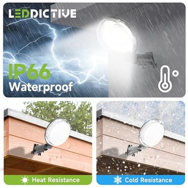 Leddictive 150W LED Barn Light, 20000LM Dusk to Dawn Outdoor Yard Light with Photocell, 6500K Daylight, Adjustable Angle IP66 Waterproof Street Lights for Barn/Yard/Garage/Security/Farmhouse - Image 4