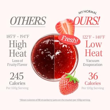 My Normal Low Calorie Strawberry Jam - Diabetic-Friendly, Strawberry 50% Fruit Jelly with Allulose, Keto & Zero Sugar Jam - Only 4 Ingredients, No Artificial Additives (320g, 11.28 oz) - Image 5