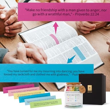 Read Me When Bible Verses Jar Religious Christian Gifts for Women Men, Christian Devotionals for Women Catholic Faith, Color Coded Bible Verses in a Jar, Inspirational Gifts for Women Religious (A) - Image 3