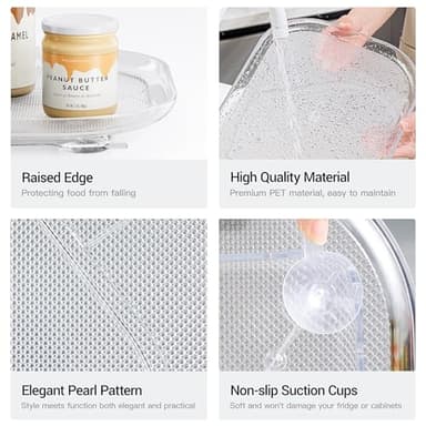 LAMU Lazy Susan Organizer 14.56''x11'' for Refrigerator Organizers and Storage Fridge Organization, Turntable Condiment Organizer for Kitchen, Table Top, Cabinet, Pantry, Countertop, 1 Pack - Image 7