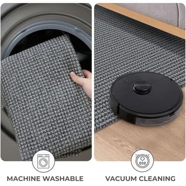 KOZYFLY Runners for Hallways 3x10 ft Washable Kitchen Runner Non Slip Rubber Backed Hallway Rugs Cotton Entryway Runner Rug Floor Carpet for Indoor Hall, Backdoor, Kitchen, Grey/Dark Grey - Image 7