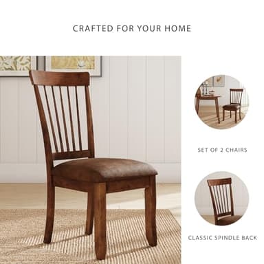 Signature Design by Ashley D199-01 Berringer 18" Rustic Dining Chair with Cushions, 2 Count, Light Brown - Image 5