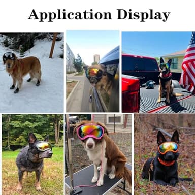 Soft Samll Dog Sunglasses Dog Goggles for Large Breed UV/Wind/Dust Protection Winproof Dog Puppy Sunglasses Pet Glasses Eye Wear with Adjustable Strap (Black Frame & Silver Lens/Small) - Image 6