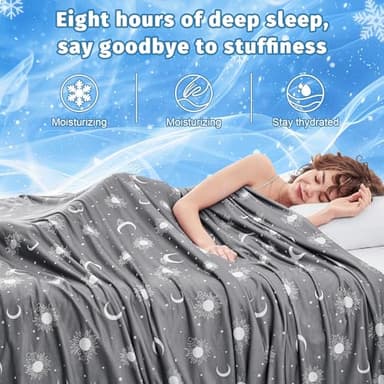 inhand Cooling Blanket King Size (90"x108") - Cooled Blankets for Hot Sleepers Lightweight Breathable Summer Blanket for Sleeping Night Sweats to Keep Cool in The Heat -Dark Grey-Sky - Image 2