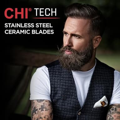 CHI Tech Cordless Precision Clipper, Wireless Hair Clipper for Precision Styling, Smooth Grip & Stainless Steel Blades, Includes 4 Guard Attachments - Image 5