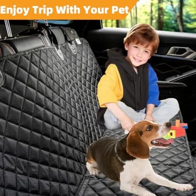 NYLSYT Dog Car Seat Cover for Back Seat, Dog Seat Covers Pet Rear Seat Cover, Waterproof Car Bench Seat Protector, Interior Backseat Covers Mat for Cars, SUVs and Vans (Black, 52"x48") - Image 7