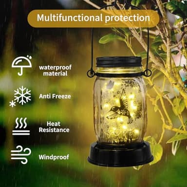 Styleonme Decor Mobile Outdoor, Solar Waterproof Hummingbird Lights with Butterfly, Gifts for Mom Women Grandma, Hummingbird Lovers Gifts, Lanterns with Stake for Yard Corridor Garden Decor - Image 4