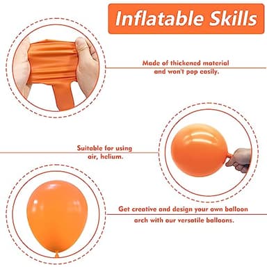 NISOCY Orange Balloon Arch Kit, 102PCS 18In 12In 10In 5In Burnt Orange Latex Balloon Different Sizes for Fall-Themed Parties, Birthday Celebrations, Thanksgiving, and Wedding Decorations - Image 5