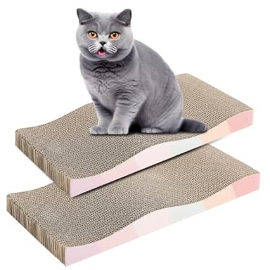 SIDAZON Cat Scratching Board cat Scratcher Cat Scratch Pad Cardboard cat scratchers for Indoor Cats Reversible Large Wide Corrugated with Catnip(2pcs) - Image 7