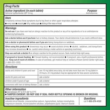 Amazon Basic Care All Day Allergy, Cetirizine Hydrochloride Tablets, 10 mg, Antihistamine, 90 Count (Packaging may vary) - Image 3