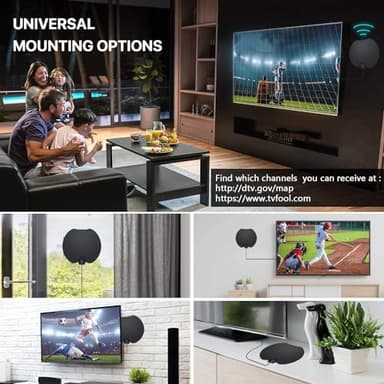 JOINUS TV Antenna, TV Antenna Indoor, HD TV Antenna for Smart TV and Old TV,TV Antenna for Local Channels,Support 4K 1080p with Signal Booster Antenna TV Digital HD Indoor, 18FT Coax HDTV Cable - Image 6