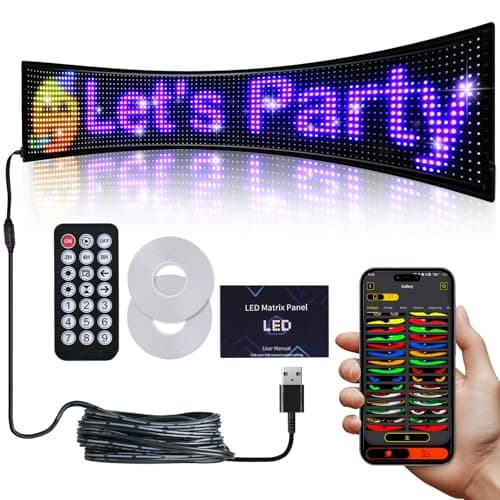 36.2"x7.6" Large Bright LED Sign, Programmable LED Scrolling Sign, Custom Flexible LED Store Sign with App Control DIY Text Pattern Animation, LED Digital Sign for Store Window Advertising Hotel - Image 1