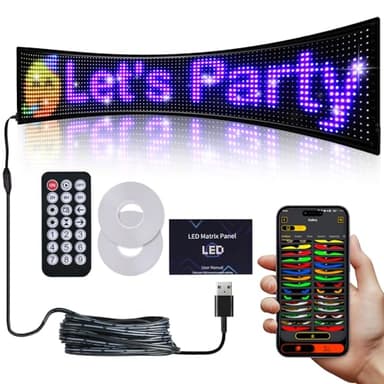 36.2"x7.6" Large Bright LED Sign, Programmable LED Scrolling Sign, Custom Flexible LED Store Sign with App Control DIY Text Pattern Animation, LED Digital Sign for Store Window Advertising Hotel - Image 1