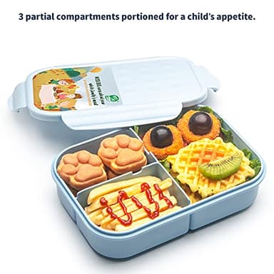 MISS BIG® Bento Box,Bento Box for Kids,Lunch Box Kids,Leakproof Kid Lunch Box,Lunch Containers No BPAs and Chemical Dyes,M/W,D/W & Fridge Safe(1150ml Blue) - Image 2