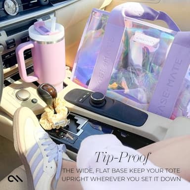 Case-Mate Official Soap Bubble Jelly Tote – Iridescent Tote Bag with Phone Pouch for Women – Waterproof, Tip-Proof, Foldable & Washable – Handbag for Everyday Use, Travel, Pool & Vacation - Large - Image 2