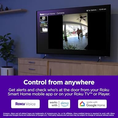 Roku Smart Home Wireless Video Doorbell & Chime - 1440p HD Night Vision Ultrawide View Doorbell Camera with Motion & Sound Detection, Works with Alexa & Google - 90-Day Subscription Included - Image 4