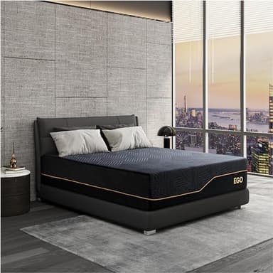 Dyonery Firm Queen 14 Inch Memory Foam Mattress in a Box, Cooling Knit Fabric Cover, Copper Memory Foam, Made in The USA of US Foam, CertiPUR-US Certified, 80”x60”, Black - Image 2