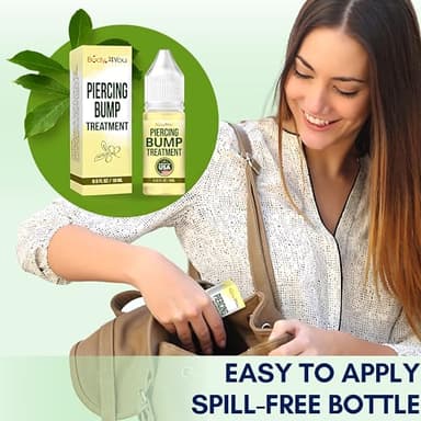BodyJ4You Piercing Keloid Bump Removal - Natural Oil Piercing Bump Treatment - Nose Septum Belly Ear Cleaner Soothing Skin Recovery Solution - Safe Care Piercing Reduce Appearance Scars - 0.33 Fl Oz - Image 5