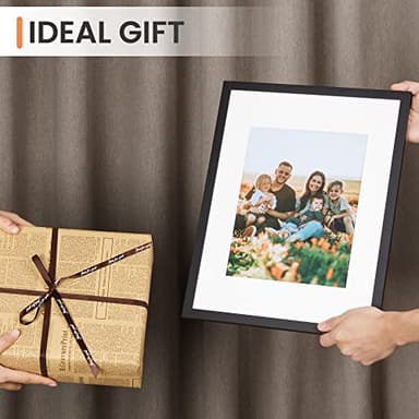 upsimples 12x16 Picture Frame, Display Pictures 8.5x11 with Mat or 12x16 Without Mat, Wall Hanging Photo Frame, Black, 1 Pack - Image 6